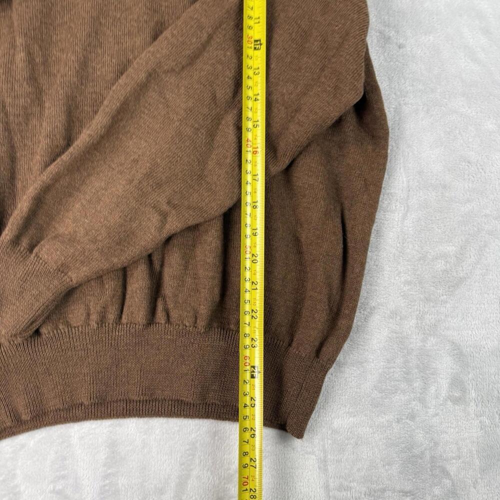 Viyella 100% Merino Wool V-Neck Sweater Brown Classic Knit Mens M Heritage VTG - Picture 4 of 9